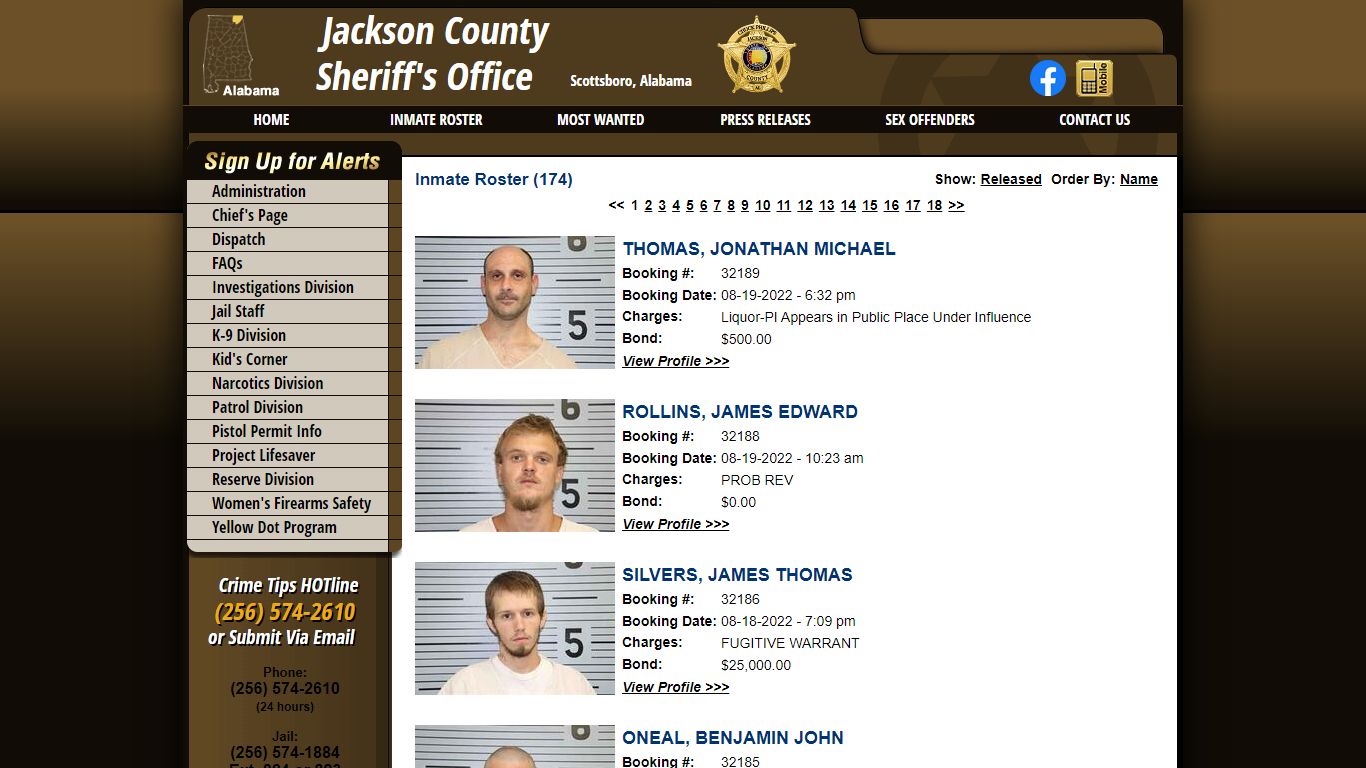 Inmate Roster - Jackson County Sheriff's Office